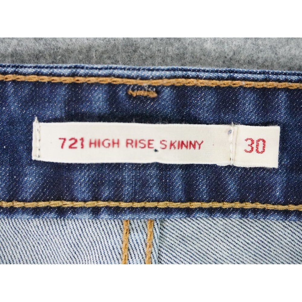 Levis Jeans Womens 30 Blue 721 High Rise Skinny Medium Wash Stretch Denim - Picture 6 of 11